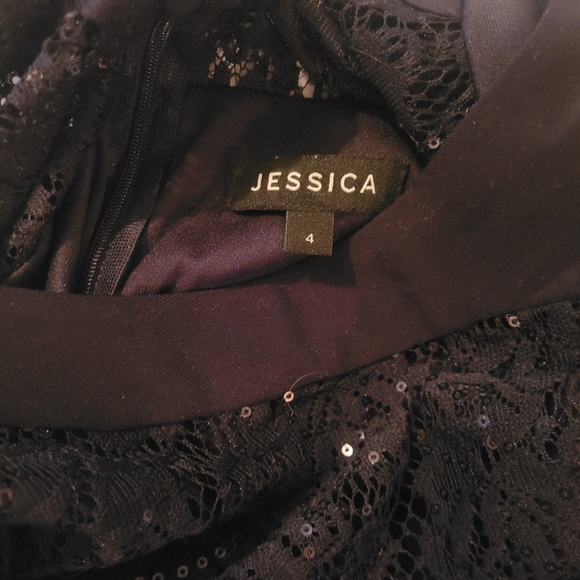 Jessica Black Long Sleeve Dress with Lace Detailed Cutout 4 - Picture 6 of 6